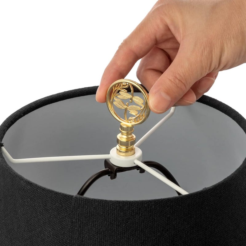 Qc Brass Lamp Finials - 2 Packs, Dragonfly Design Solid Metal Finials for Table lamps and Floor Lamps, Lamp Shade Toppers Screw On Cap, Decorative Lamp Shades Top Nut, Oriental LampShade Knob - Image 3